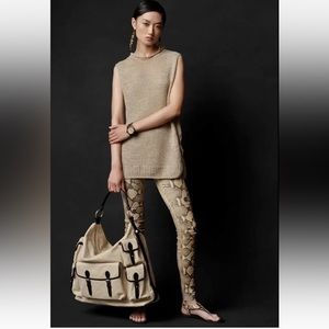 NWT $2490 Ralph Lauren Collection Lamb Leather Stretched Leggings Python